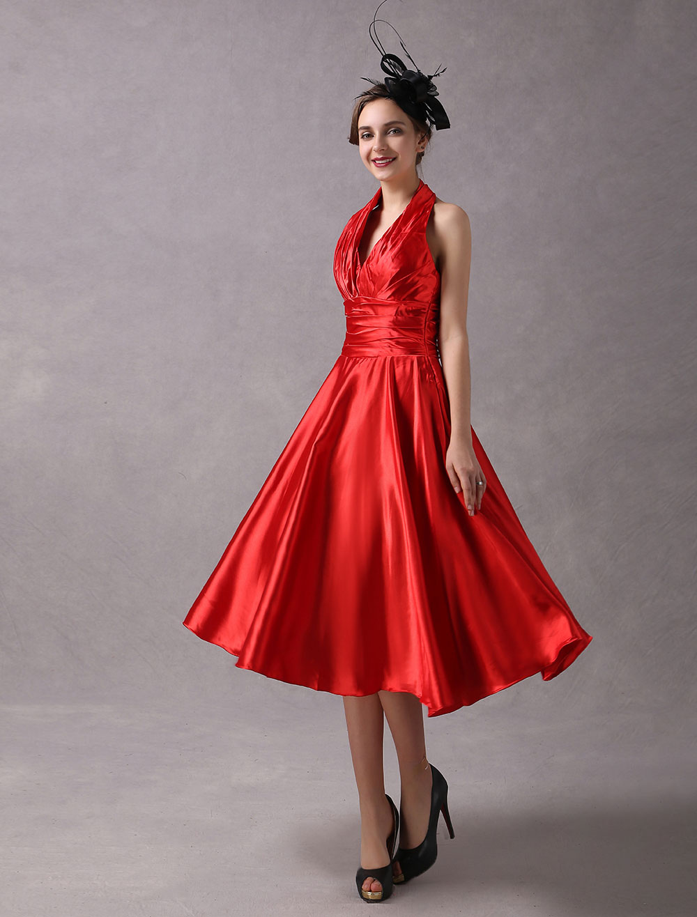 vestido vermelho frente unica
