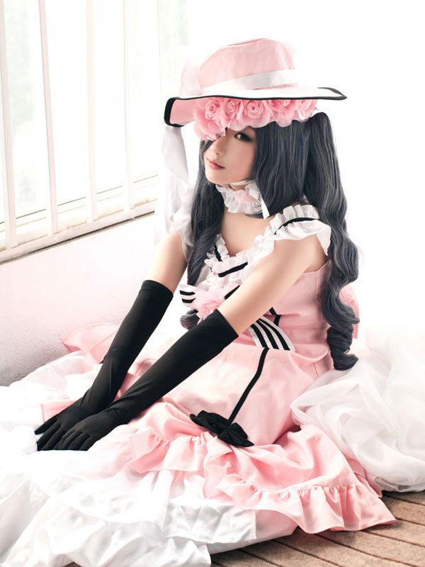 Black Butler Kuroshitsuji Ciel Halloween Cosplay Costume Pink Lolita Dress Version Halloween
