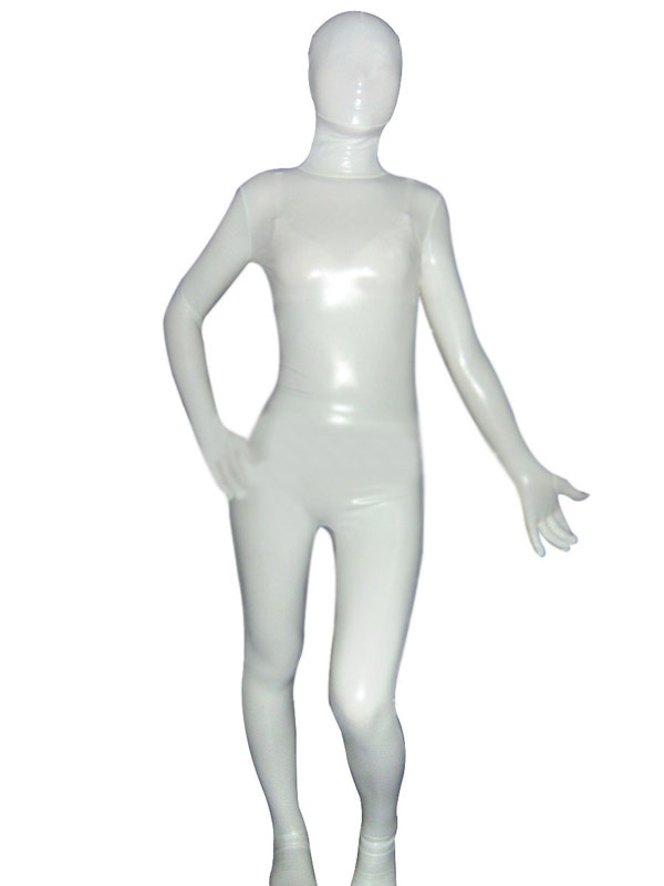 Costumes Costumes | Halloween Unisex White Shiny Metallic Zentai Suit - YQ60085