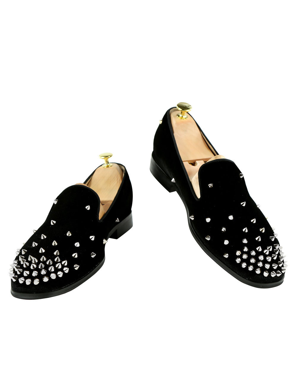 black spike prom shoes