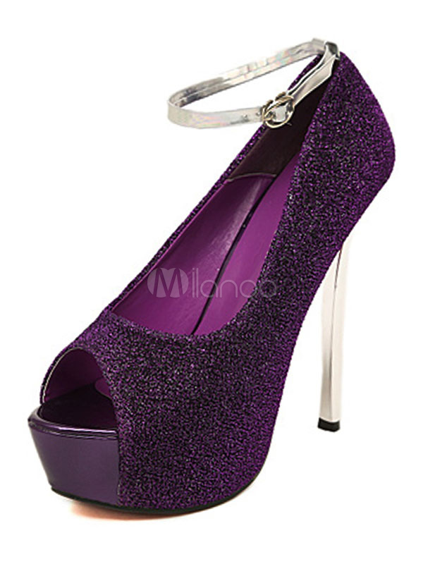 sequin ankle strap heels