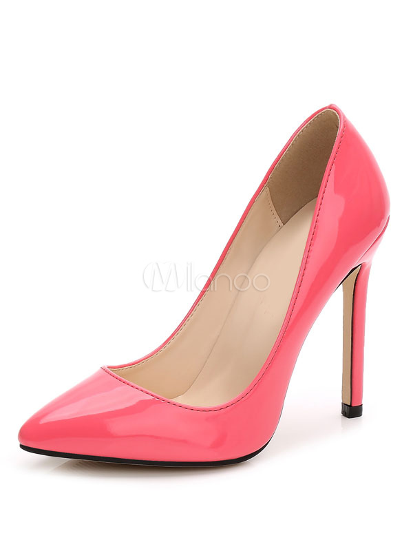 Pu Leather Pointed Toe Stiletto Heel Sexy High Heels 8284