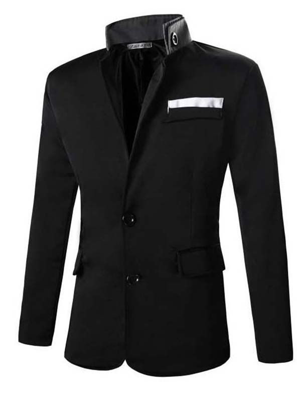 Men Blazer Suit Long Sleeve Pocket Grey Casual Blazer 2021 - Milanoo.com