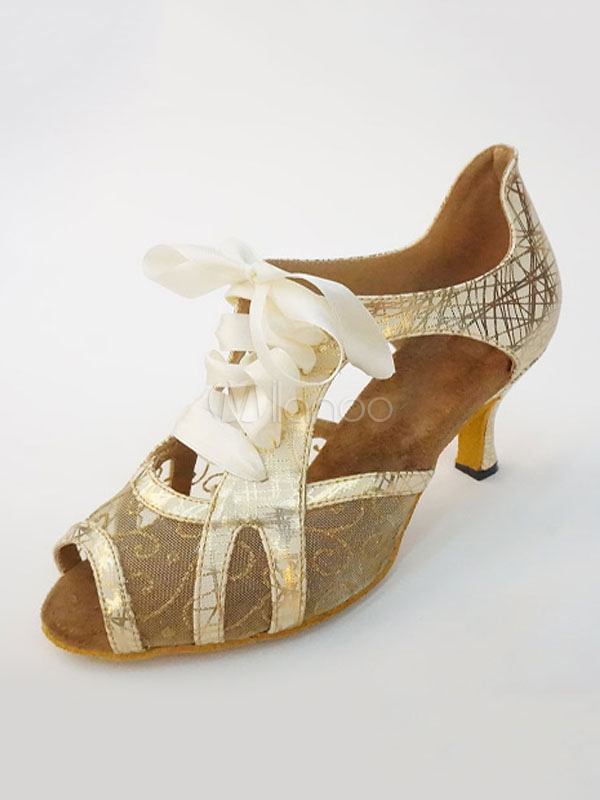 gold dance shoes