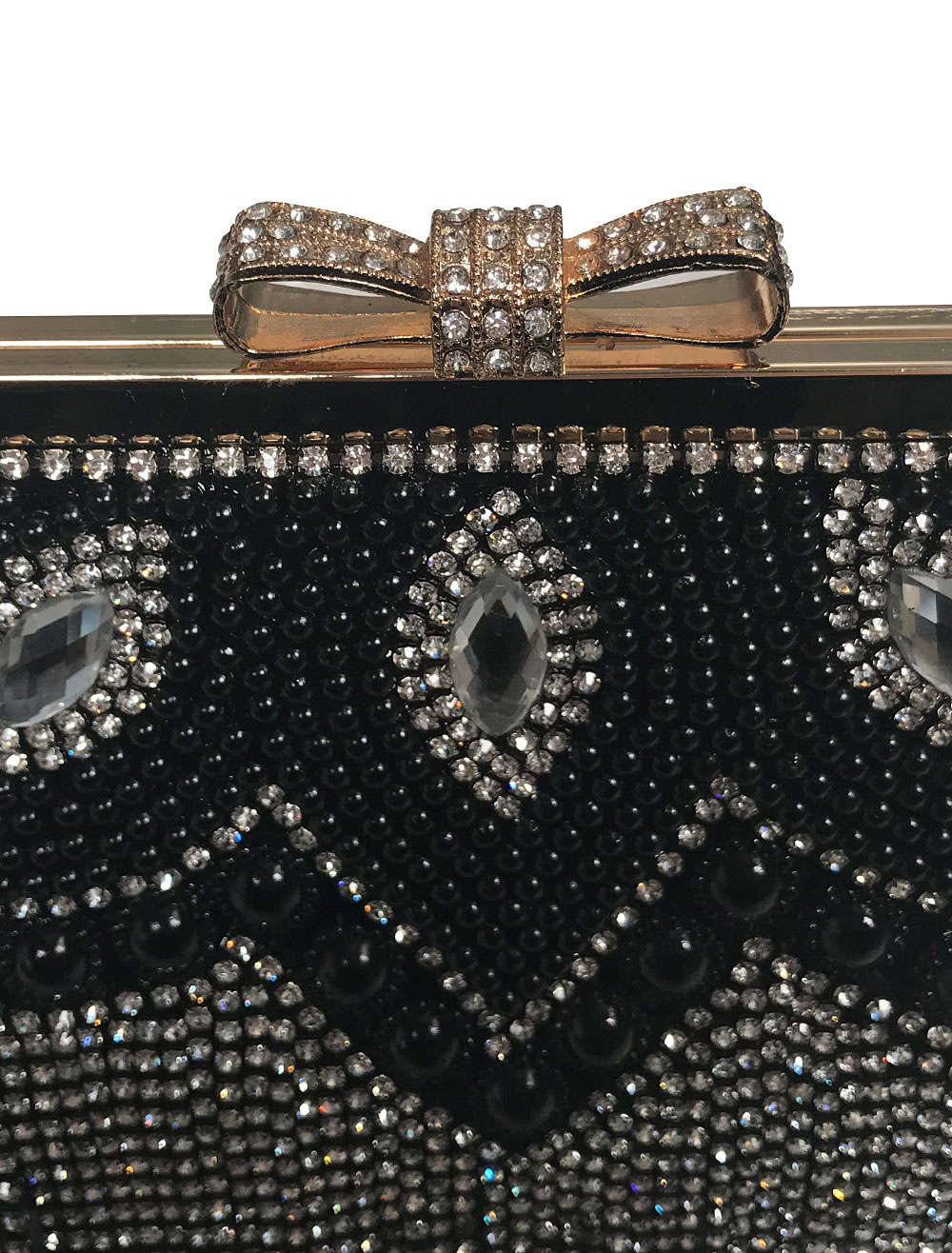 Vintage Wedding Clutches Black Fringe Party Handbags Beading Rhinestone ...