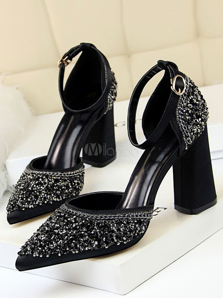 black block heel evening shoes