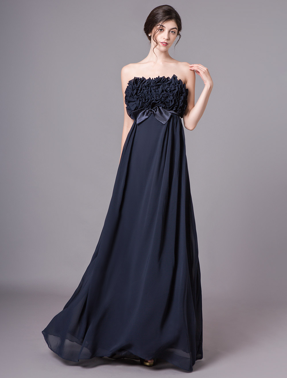 navy strapless