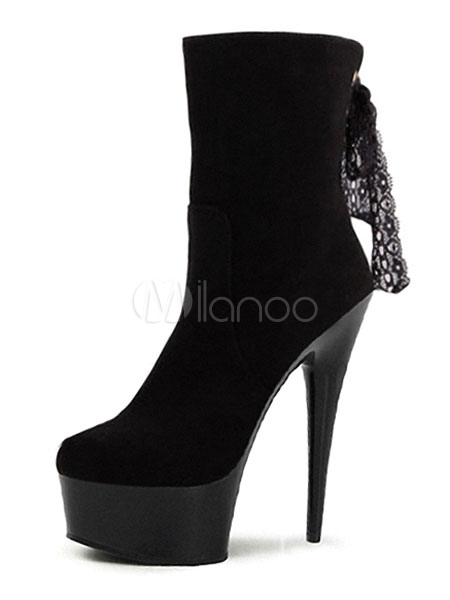 black suede ankle boots stiletto heel