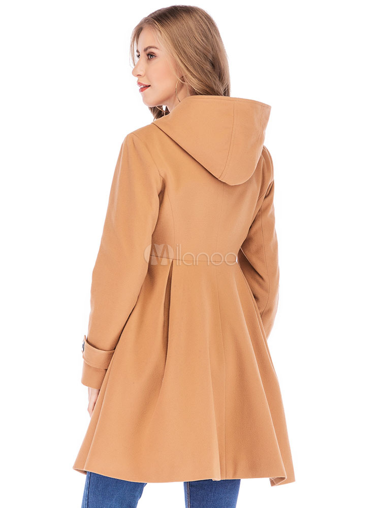 womens hooded swing coat