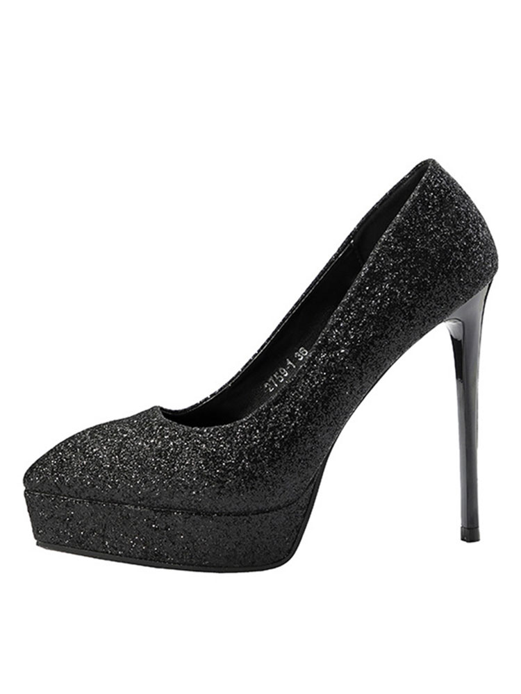 black sparkly evening shoes