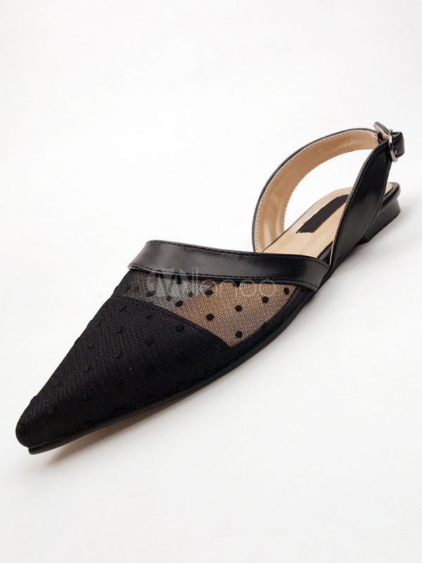 mesh pointed toe flats