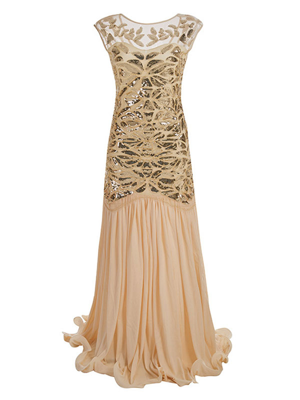 1920s Gold Flapper Dresses: Great Gatsby Style