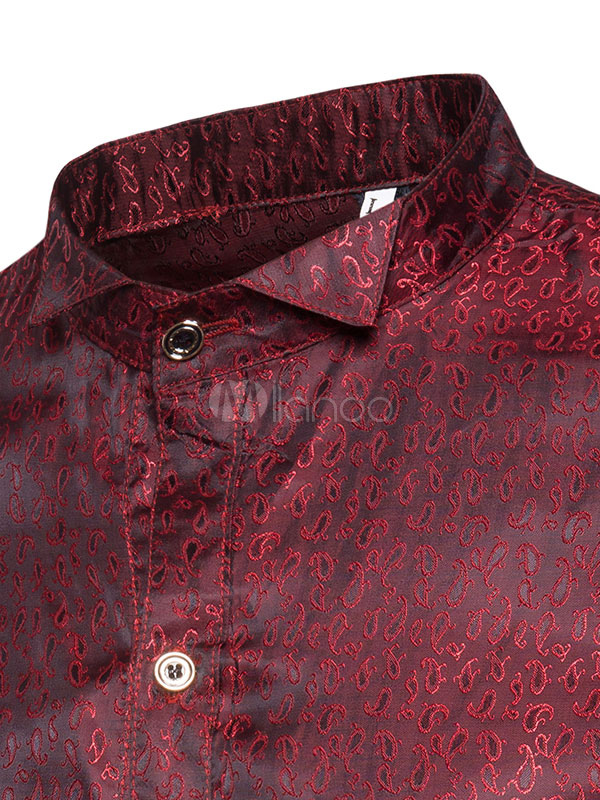 burgundy dress shirt mens outfit