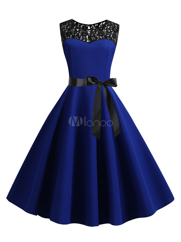 vestido vintage azul