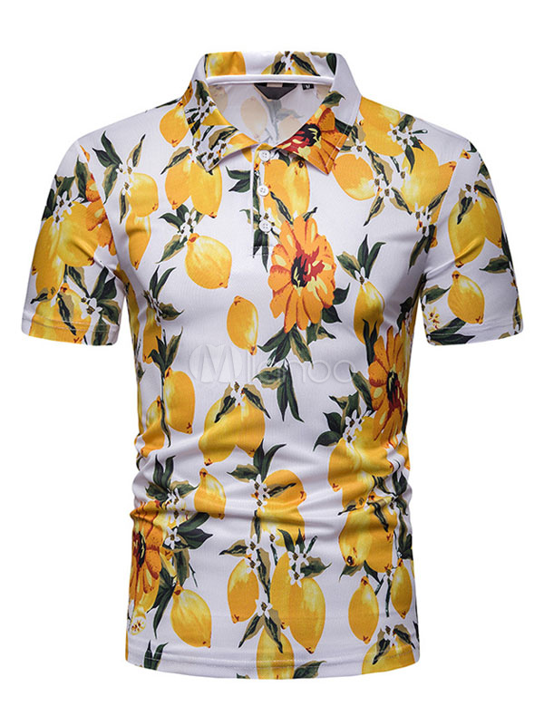 mens lemon polo shirt