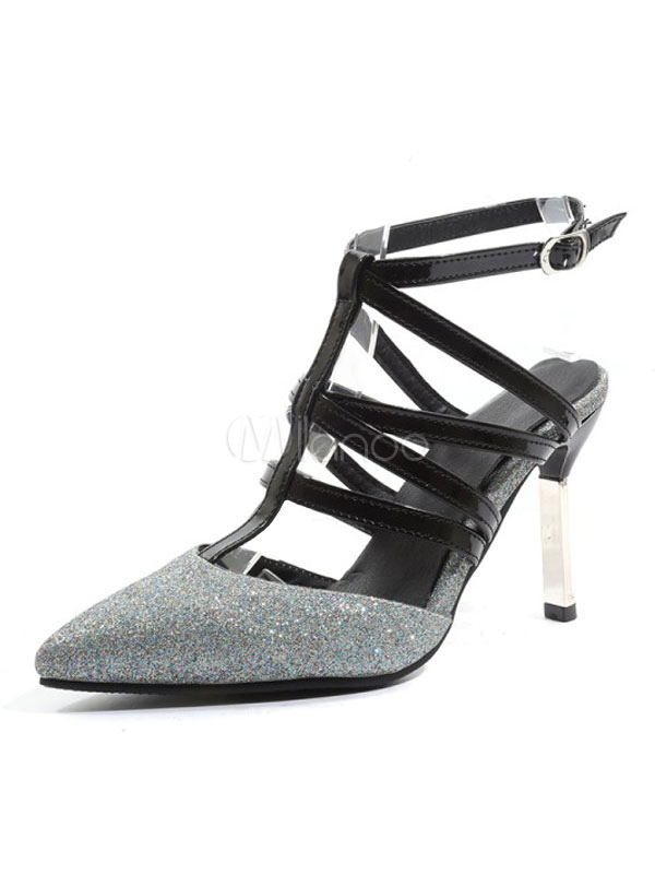 silver strappy dress shoes