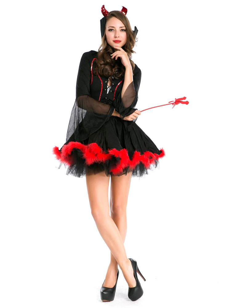 Disfraz Carnaval Traje de bruja de Halloween Vampire mujeres vestidos  cortos Carnaval Halloween 