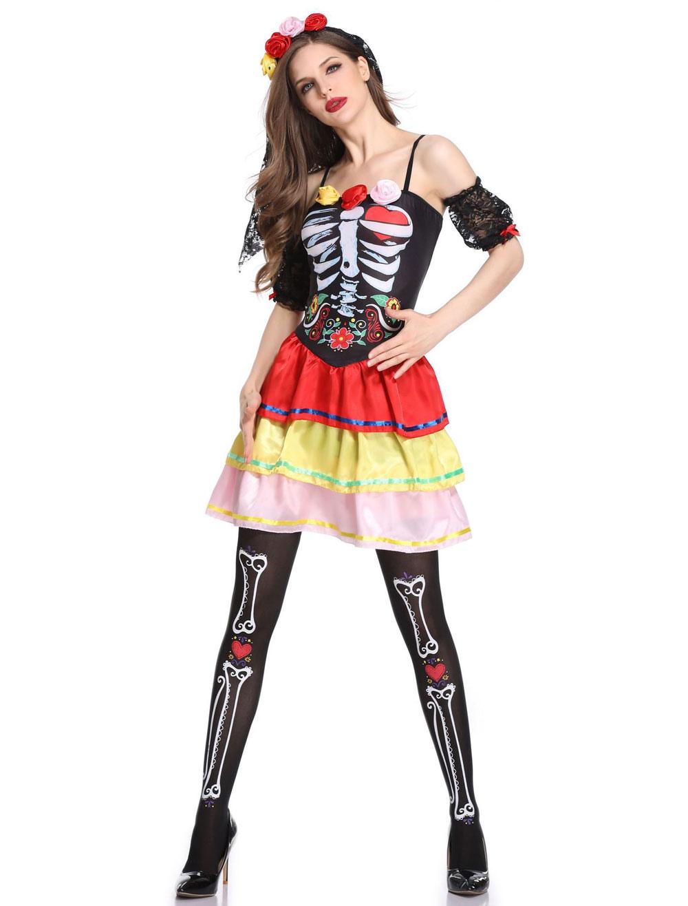 Skeleton Corpse Bride Costume Halloween Women Sexy Outfit - Costumeslive.com