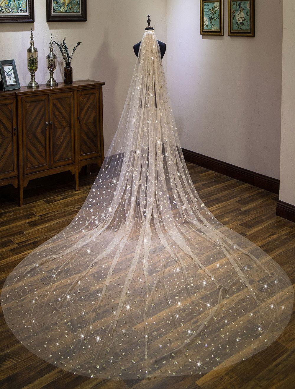 wedding veil with stars