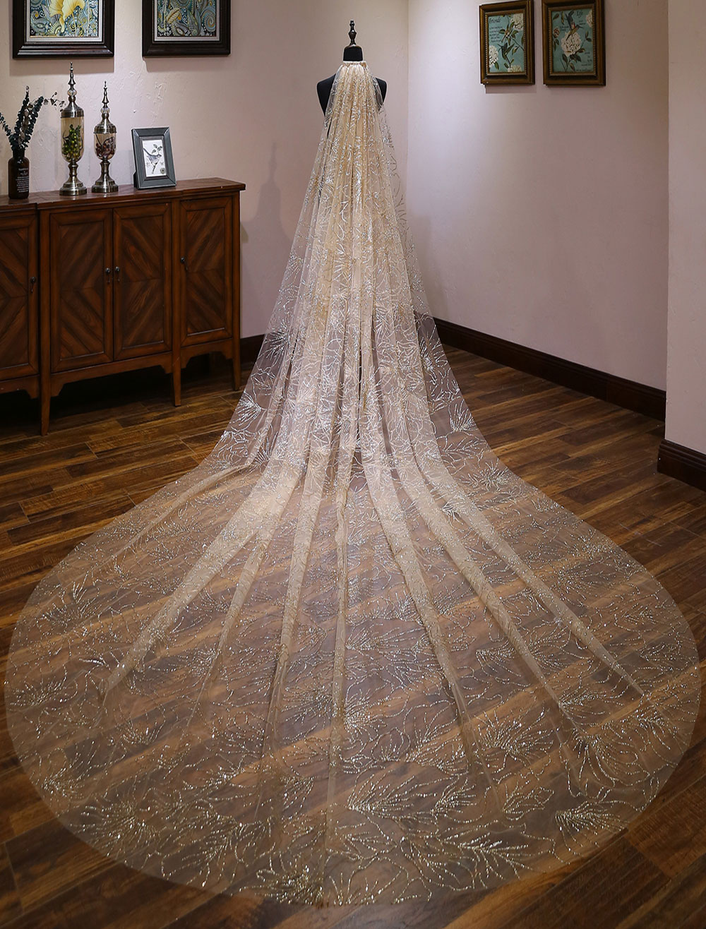 gold bridal veil