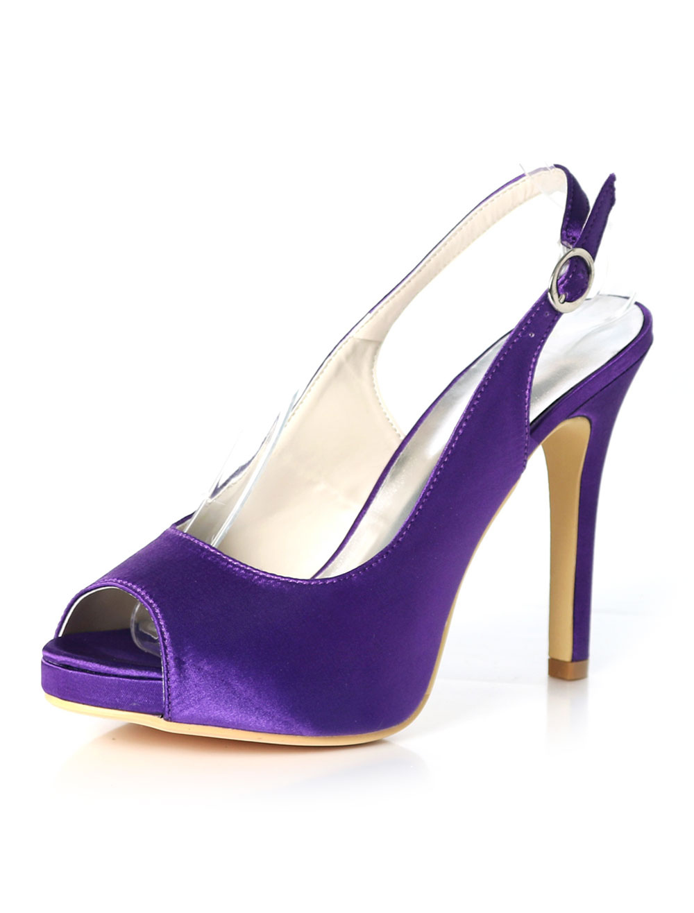Purple Mother Shoes Satin Peep Toe 
