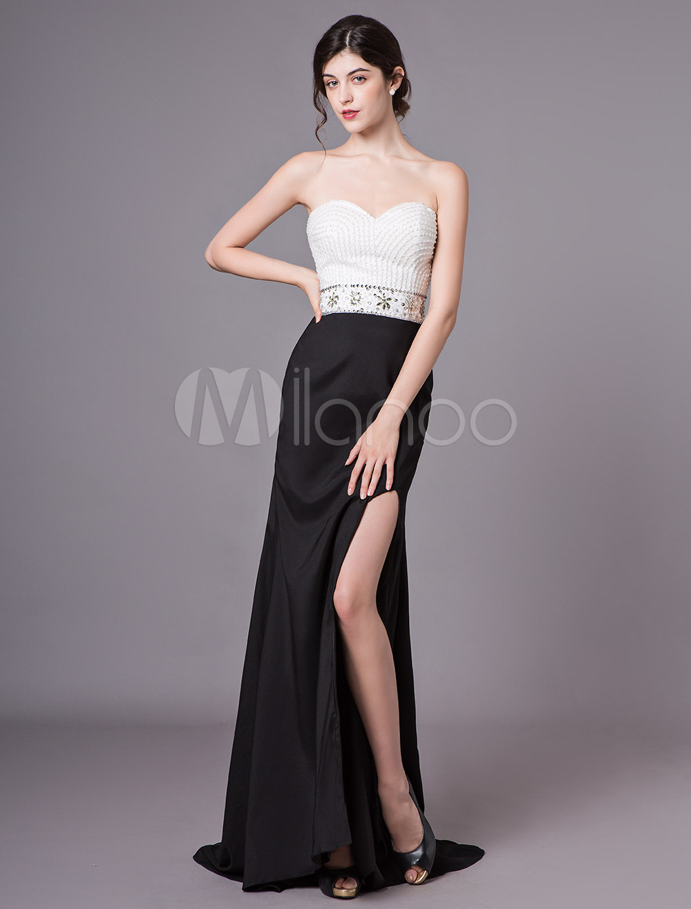 Stylish Sexy Bow Split Thigh Formal Dress