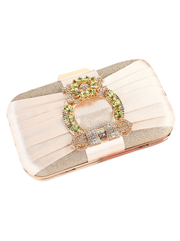 Clutch Taschen Hochzeit Party Strass Plissee Braut Geldbörse Abend