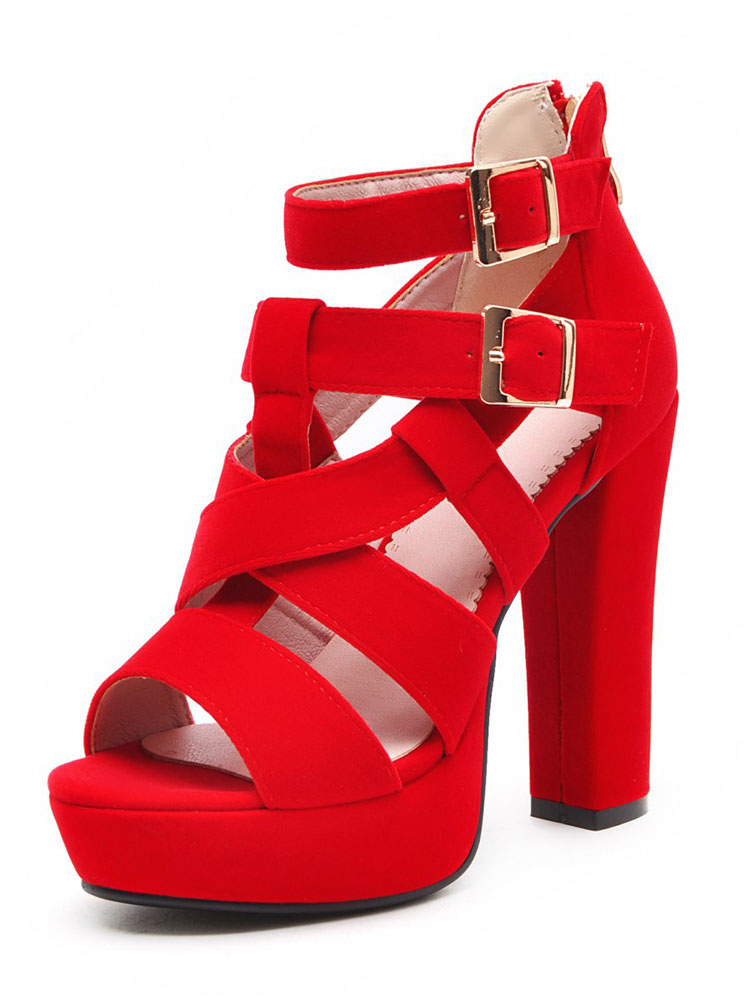 sandalo rosso con tacco