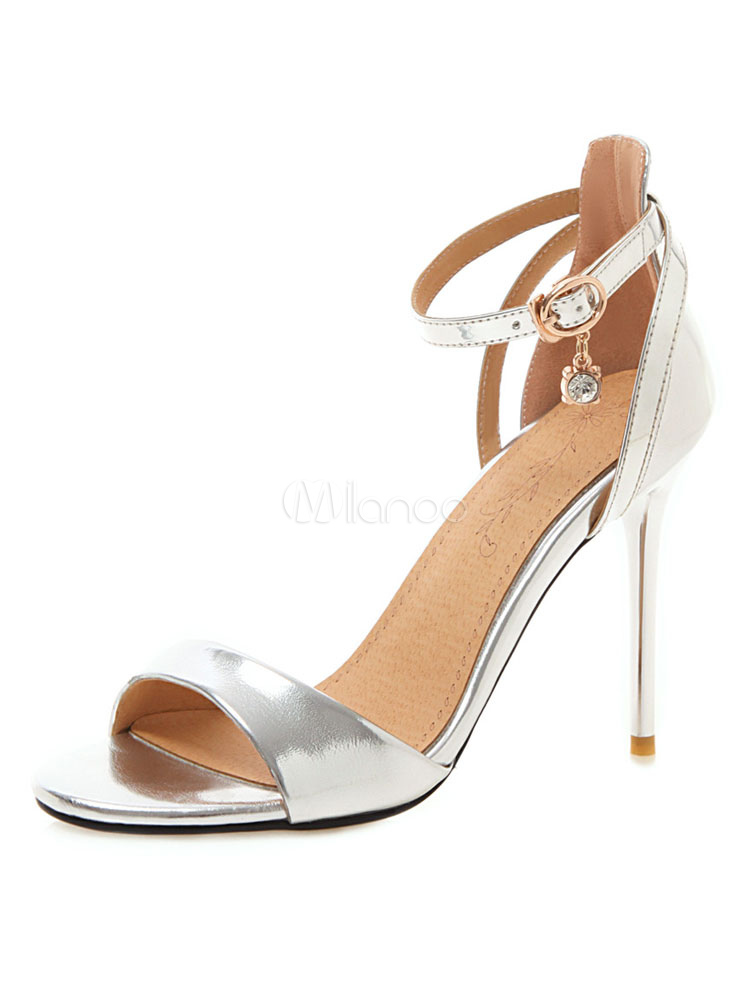 Zapatos de vestir de oro 2022 Sandalias de tacón alto con puntera abierta  para mujeres - Milanoo.com