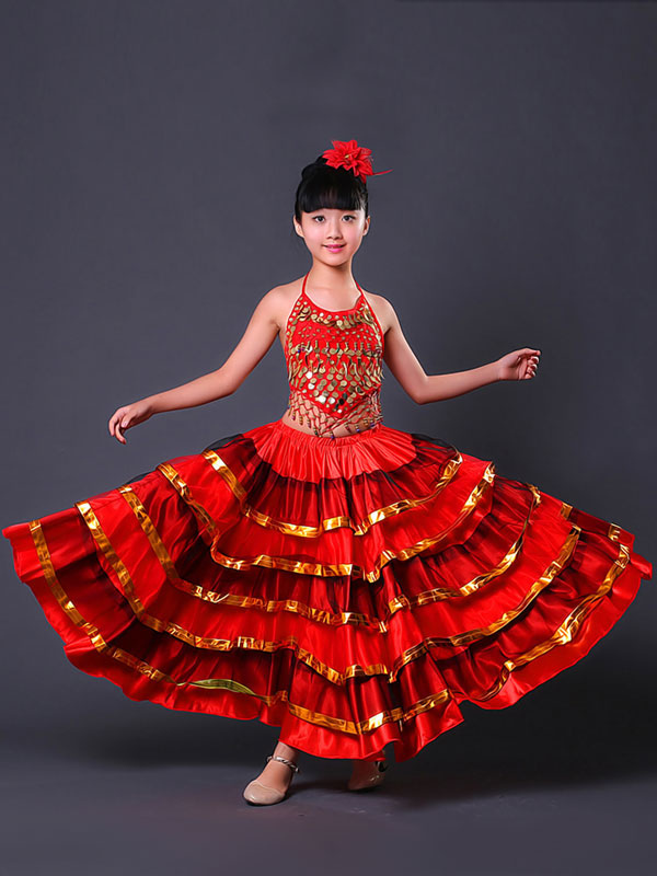 girls red spanish dress