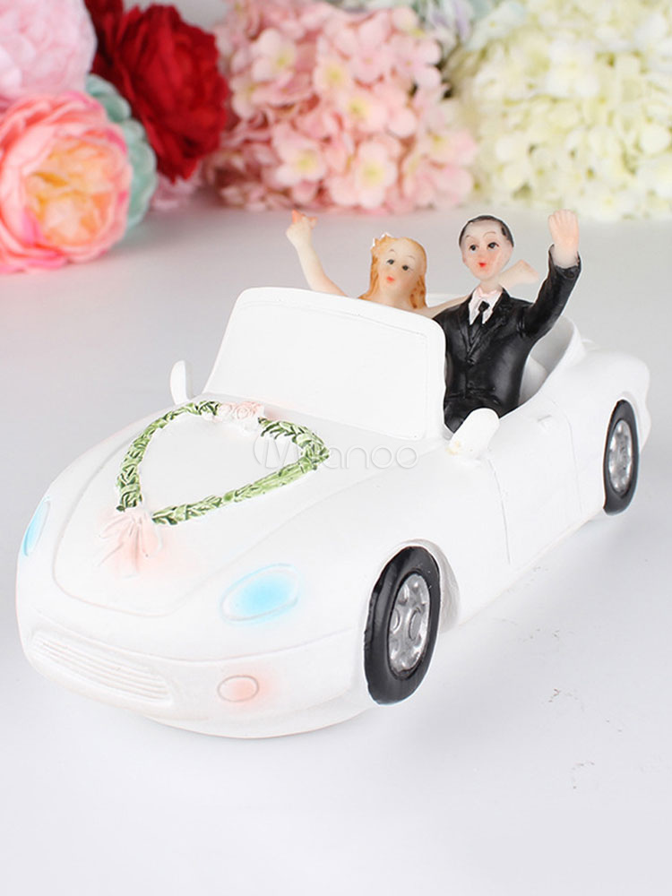 Wedding Figurine Decoration Bride And Groom Car Cake Topper Accessories