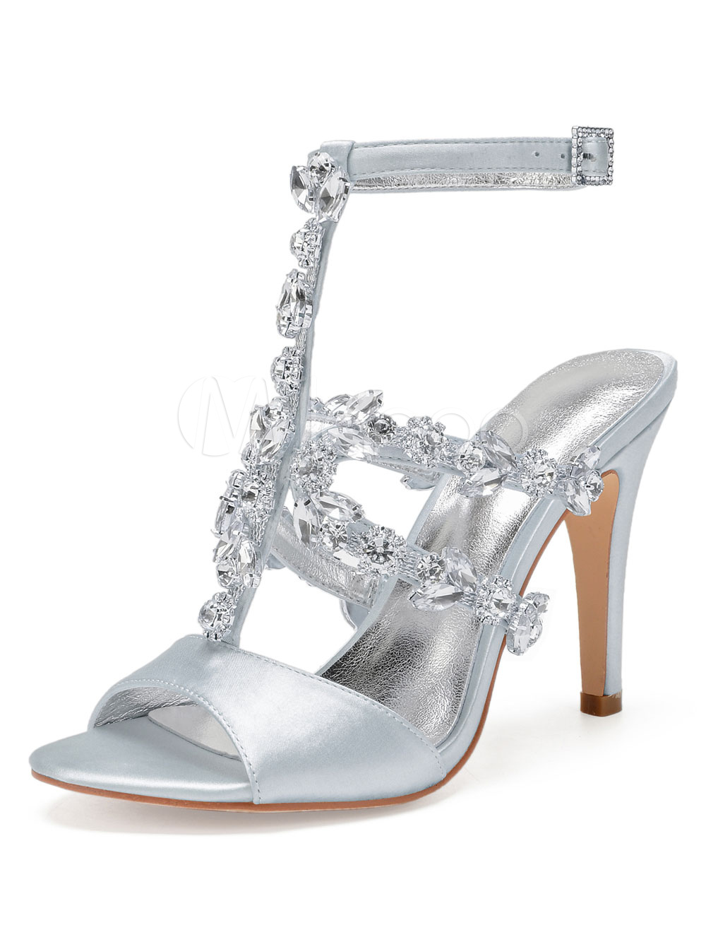 silver peep toe bridesmaid shoes