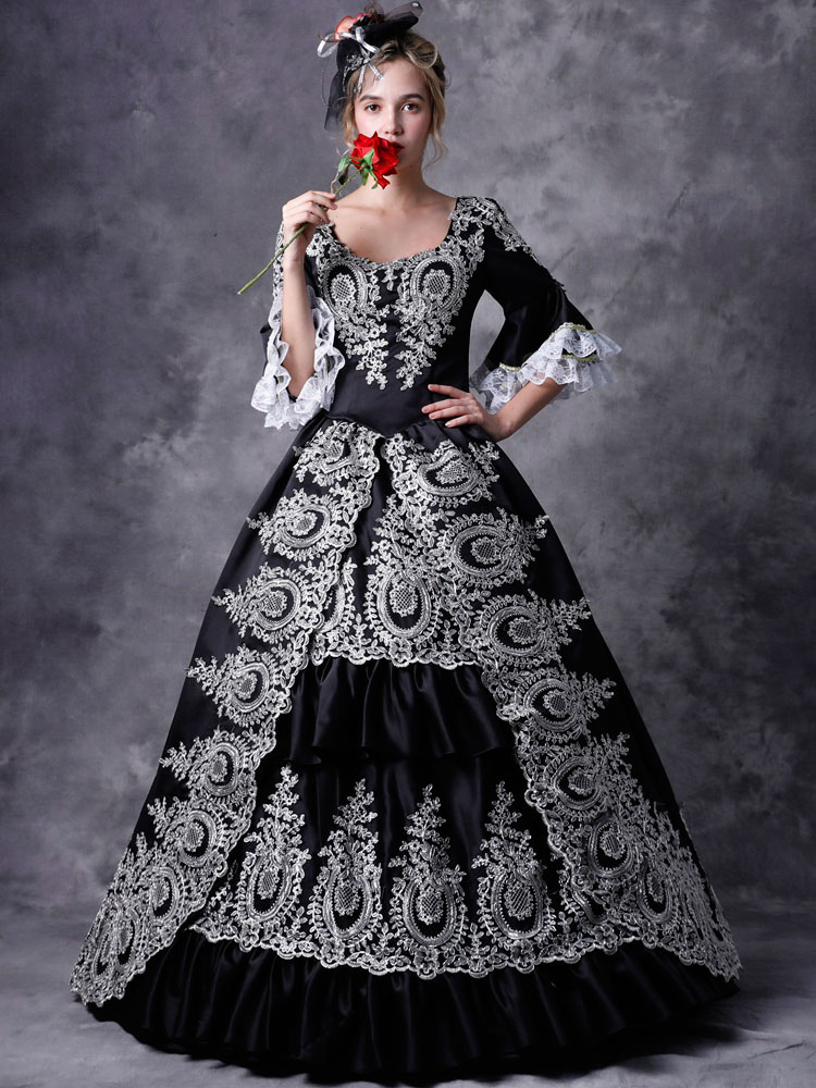 Robe Médiévale Renaissance Pour Fille - Costume Gothique Victorien à Manches Longues - Parfait Pour Halloween, Cosplay & Carnaval - Tailles 3-16 Ans