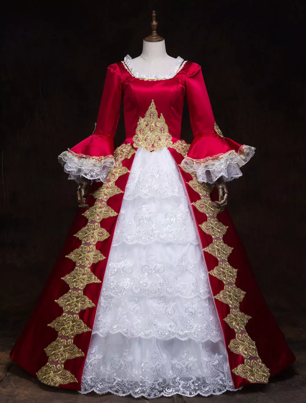 Victorian Dress Costume Women's Blue Women's Baroque Masquerade Ball Gowns  Royal Half Sleeves Round Neckline with hat Victorian Era Clothing Retro  Costume Black Burgundy - Lolitashow.com