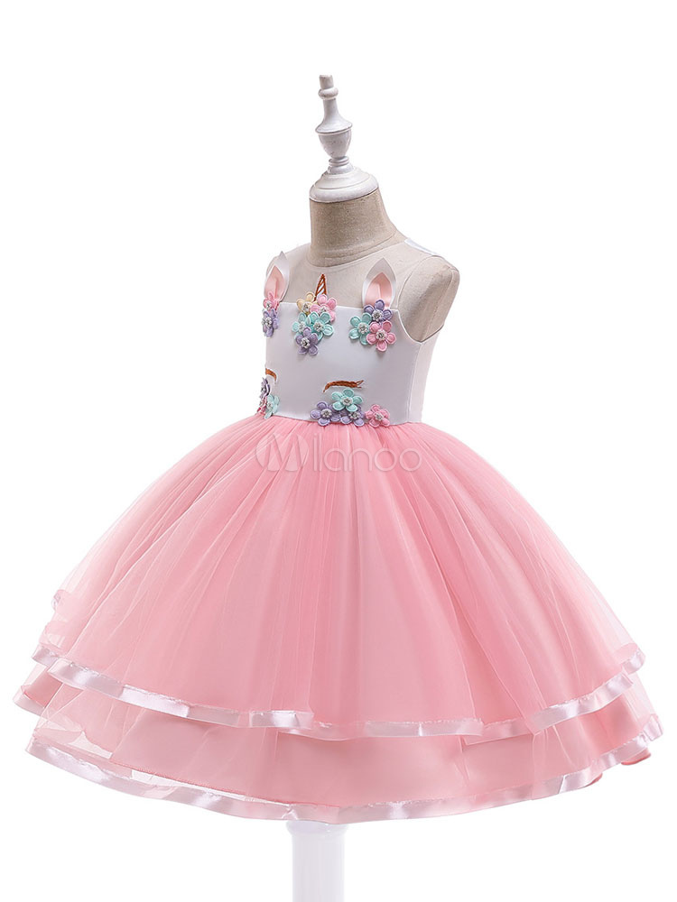 Kids Unicorn Princess Dress Birthday Party Girls Tulle Tutu Dress
