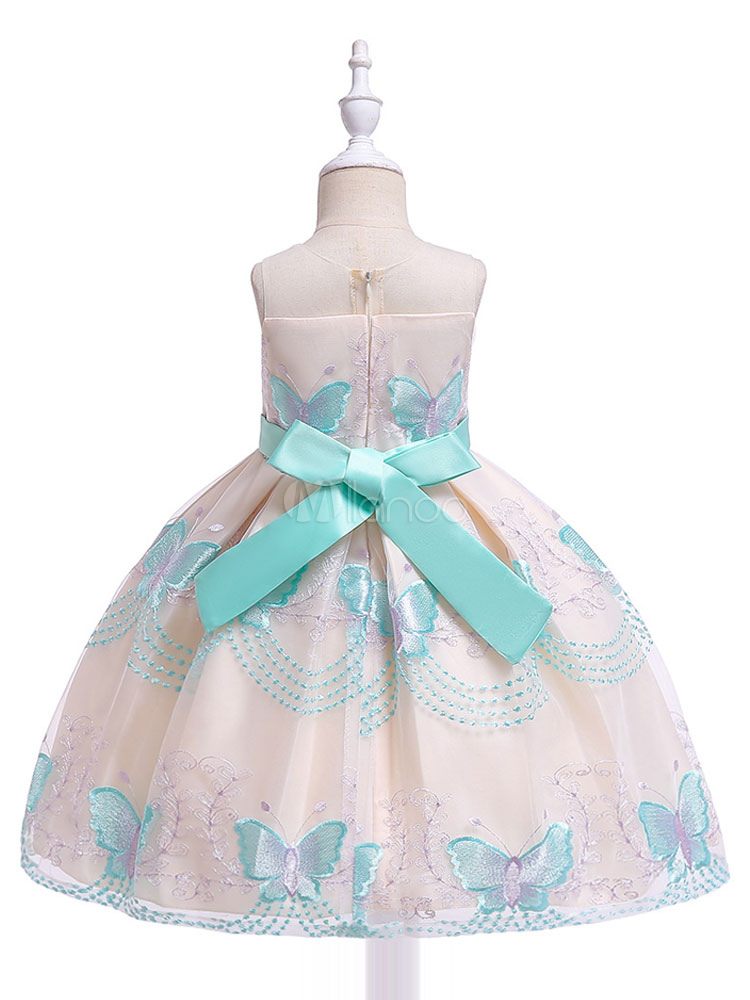 Butterfly Flower Girl Dresses A Line Bow Sash Kids Wedding Party Dress ...