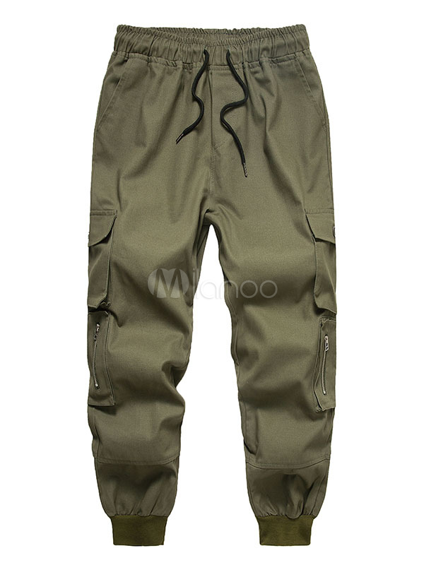 Men Cargo Pant Pocket Cotton Hunter Green Tapered Fit Casual Pant ...