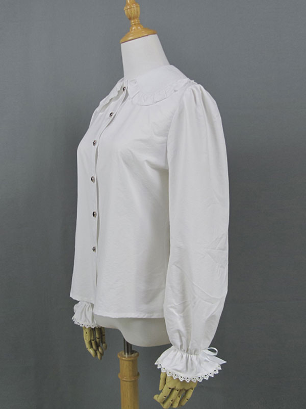 Damen Mittelalter Bluse Mit Rüschen – Langarmshirt Im Gothic-Vintage-Stil Für Cosplay & Karneval