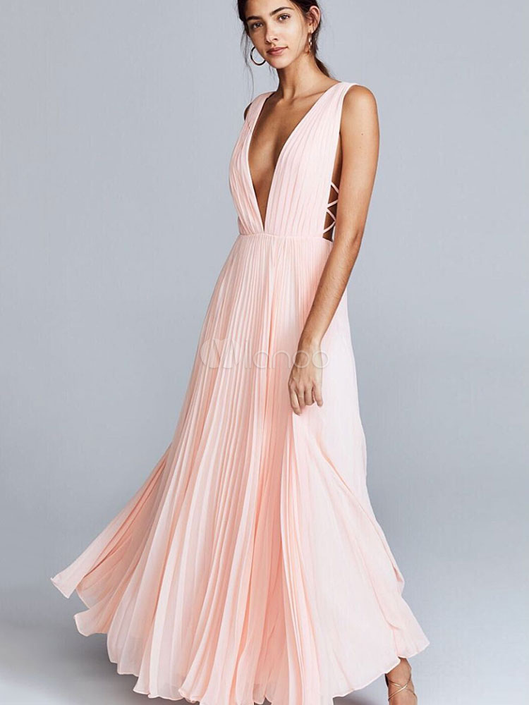 pink maxi summer dress