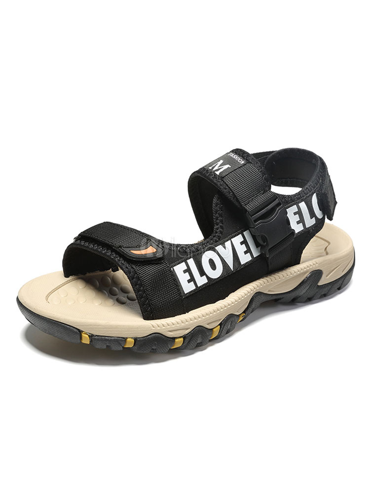 sandales noires plates homme