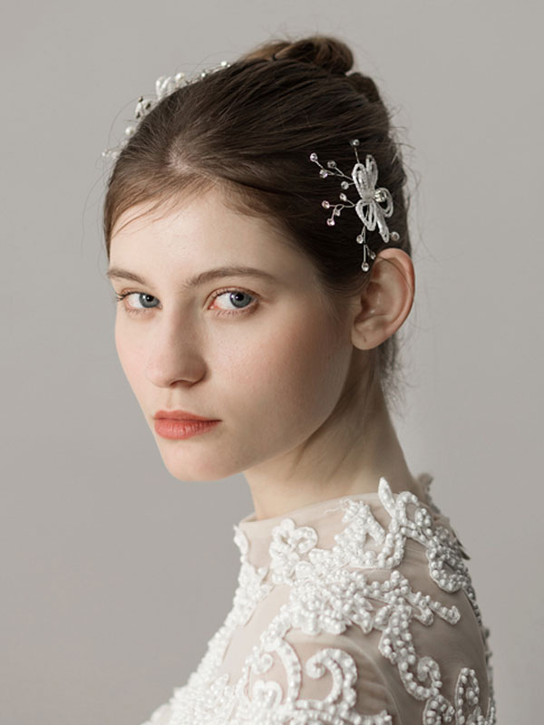 Comb Wedding Headpieces Silver Rhinestone Pearls Bridal Hair ...