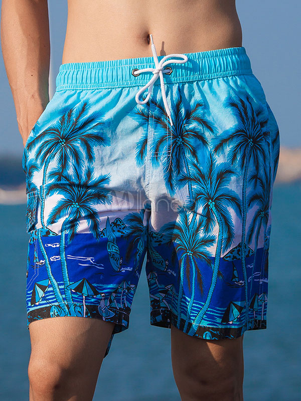 Bañador para hombre para de baño de playa Cintura con cordón Pantalones cortos verano hawaianos - Milanoo.com