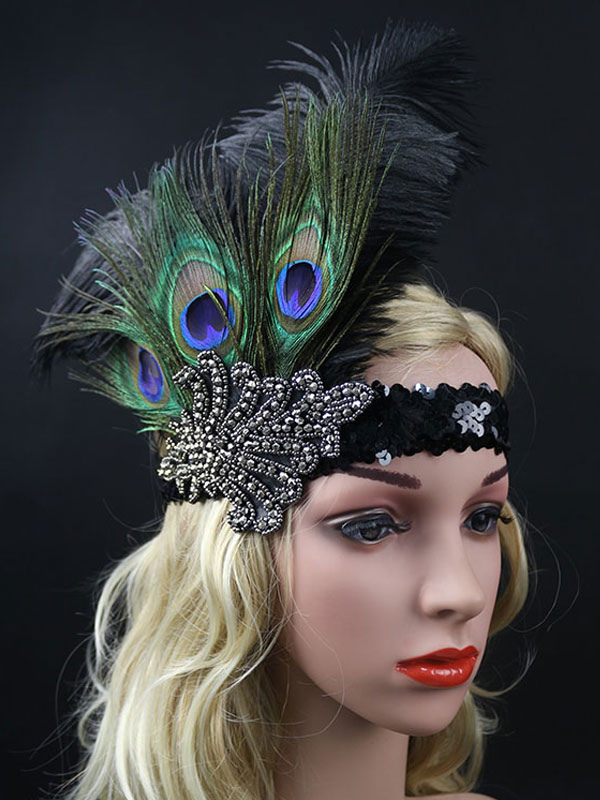 Châle Paon Paillettes Années 1920 – Écharpe Flapper Soirée – Pour Mariage, Fête Gatsby, Tenue Élégante – 200 Cm Avec Franges
