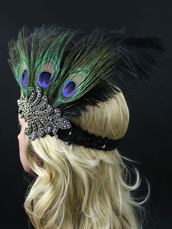 YAZILIND 1920 s Flapper Casque Bandeau Plume Grand Gatsby Bandeau