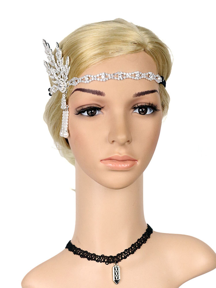 Caiguoer Gatsby Stirnband 1920er Jahre - Perlen & Strass Für Partys & Hochzeiten