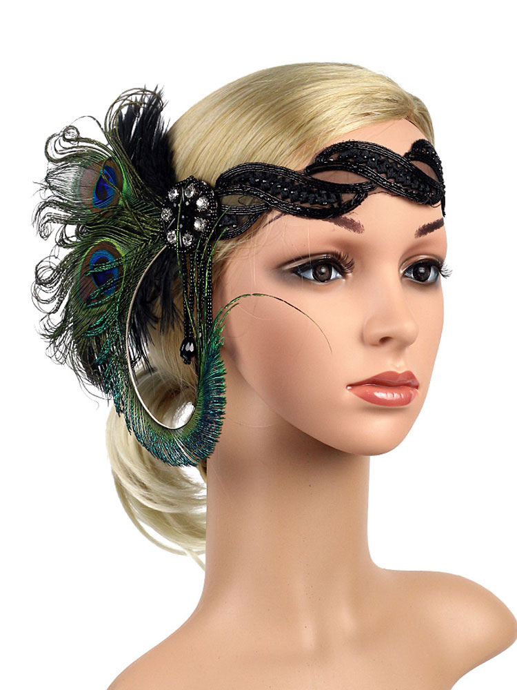 Feather Flapper Headpieces 1920s Fashion Great Gatsby Headband Women Retro  Hair Accessories Halloween 