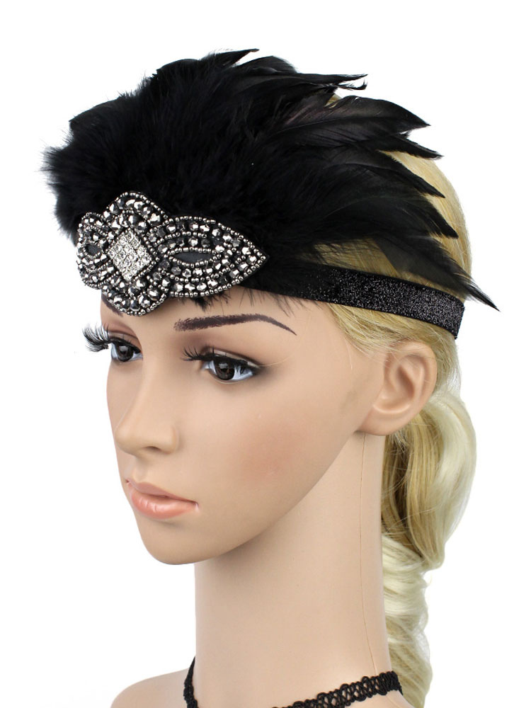 Feather Flapper Headpieces 1920s Great Gatsby Headband Women Vintage ...