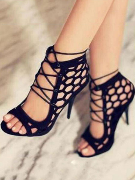 black gladiator heels