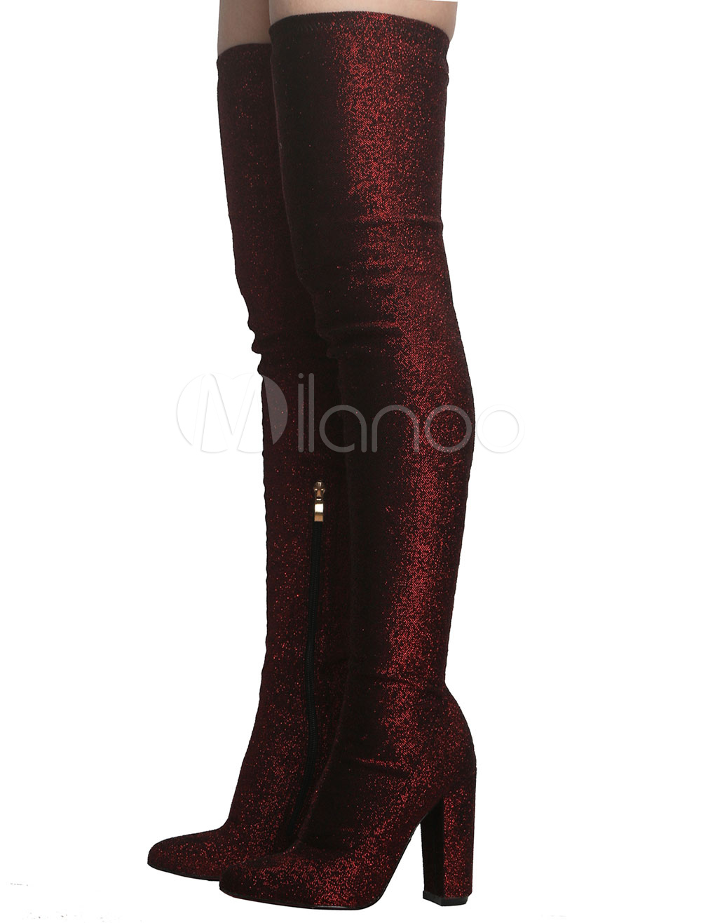 elastic thigh high boots