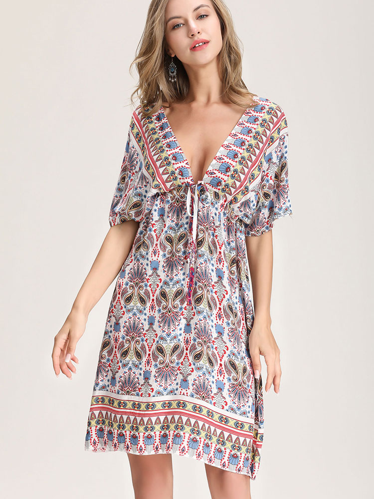 Boho Summer Dress Oversized Paisley ...